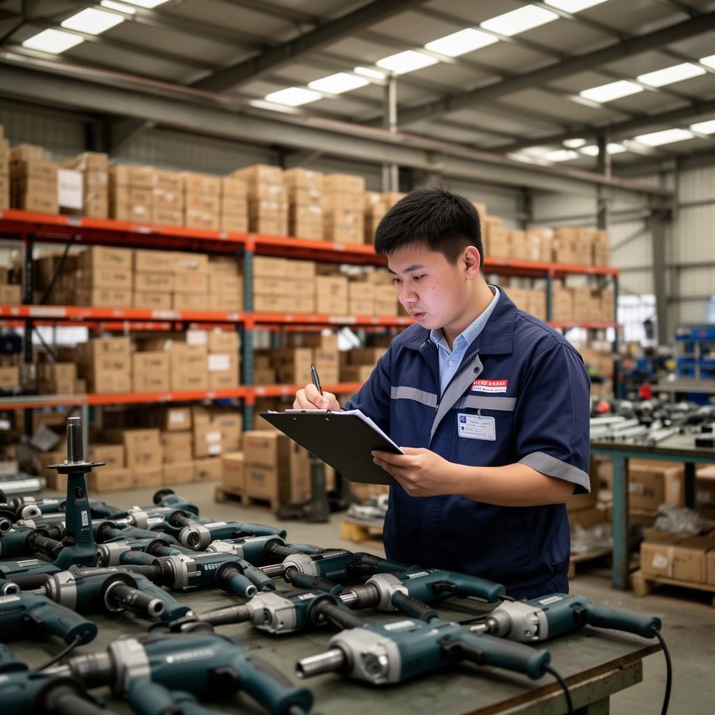 Inspección de herramientas en fábrica china